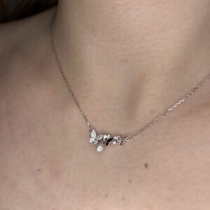 Ogrlica Hamily Butterfly Glow Pear Necklace Silver925